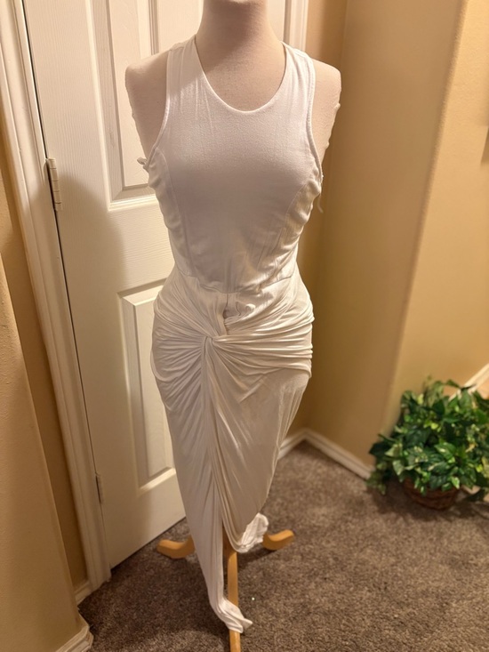 Fashion Nova Dresses & Skirts - Fashion Nova Halter Top Knotted White Midi Dress